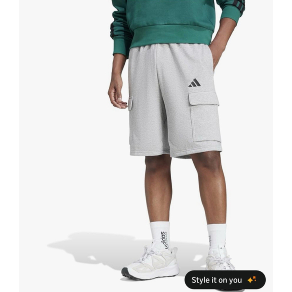adidas Men's Essentials Feel Cozy French Terry Cargo Shorts XXS